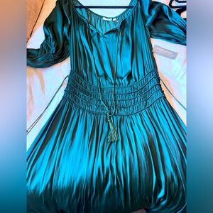 Eva Mendes for NY & Co dress.Sheer material,light & flowy.Cinched at waist.NWT.